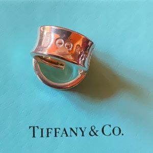 TIFFANY & CO. Vintage 1837 Wide Hoop huggie Sterling Earrings.